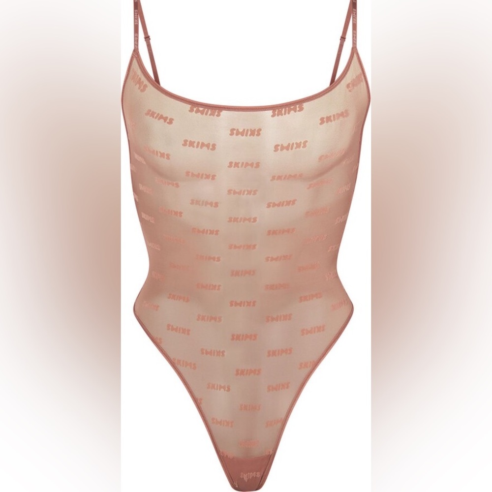 SKIMS After Hours Sheer Cami Bodysuit in “Orchid”